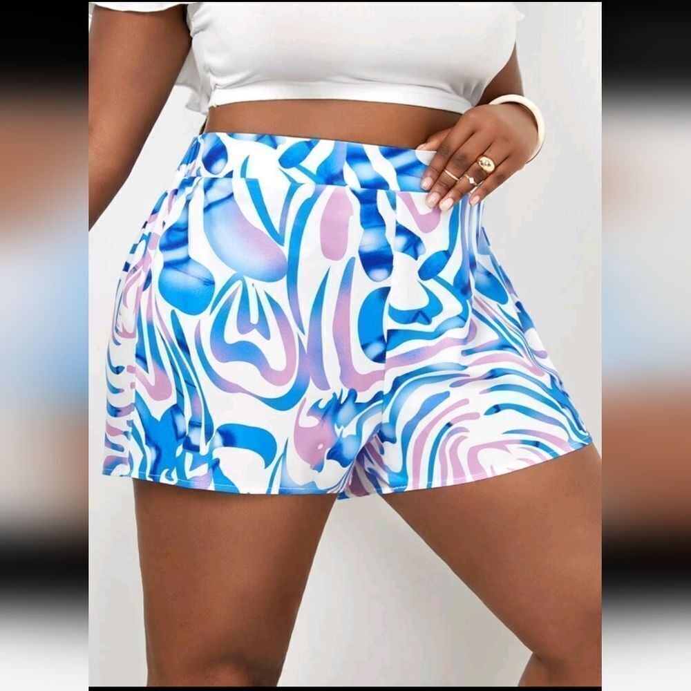 Stylish Blue and Pink Women's Shorts OX